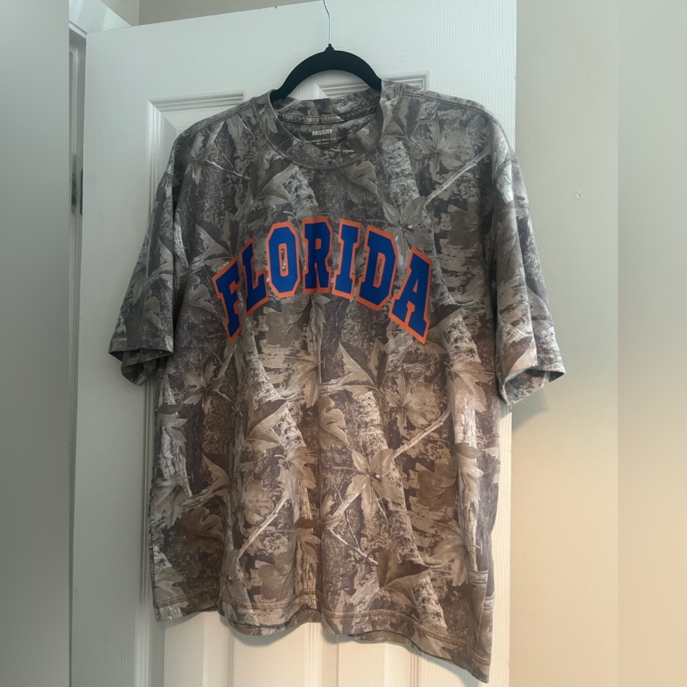 Hollister Camo Florida Tee - Brown and Tan